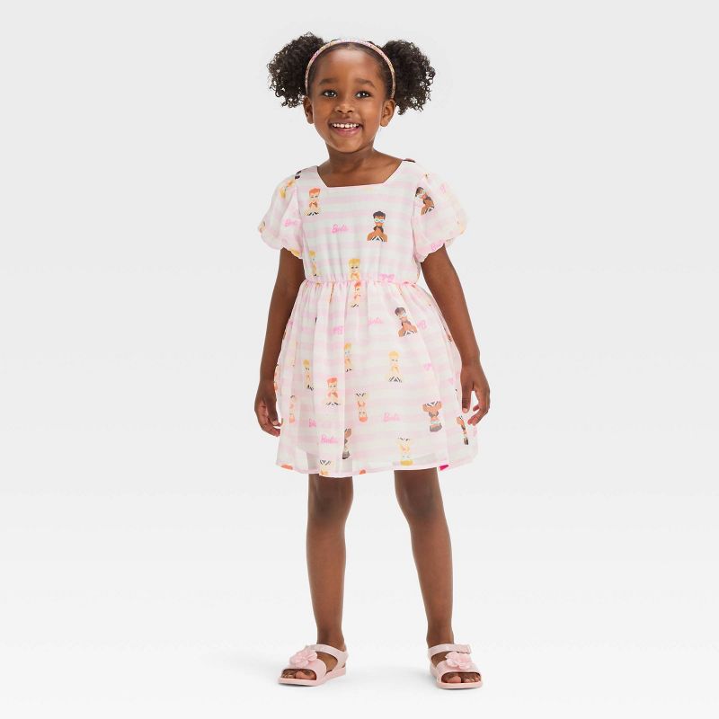 Toddler Girls' Barbie Babydoll Dress - Pink, 3 of 4