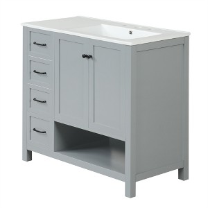 Dexmalle 36" Bathroom Vanity with Two Doors and Two Drawers - 1 of 4