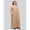 24seven Comfort Apparel Plus Size Lightweight Spaghetti Strap Pocket Maxi Dress - 2 of 4