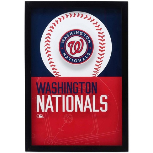 Mlb Washington Nationals Baseball Logo Glass Framed Panel : Target