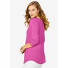Jessica London Women's Plus Size Stretch Cotton Lattice Boatneck Tunic - 4 of 4