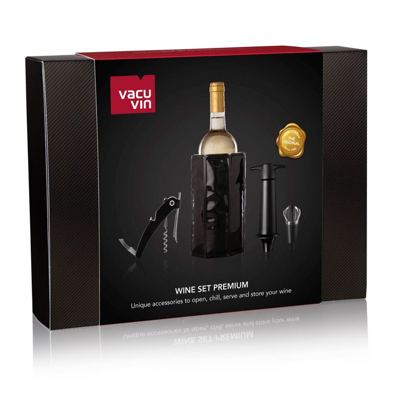 Vacu Vin Set of 4 Premium Wine Set Black, 4 of 5