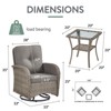 Buenhomino Patio Swivel Chairs Set of 2 and Side Table, Outdoor Swivel Rocker Chairs with High Back and Thick Cushions, Wicker Patio Furniture Set - 3 of 4