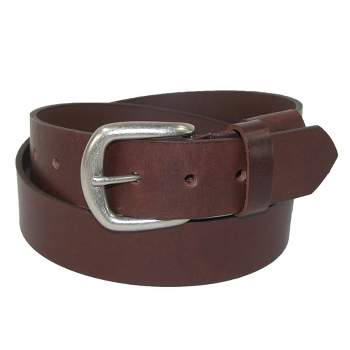 Boston Leather Men's Big & Tall Leather Stretch Belt with Hidden Elastic