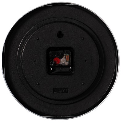 Modern Silver Aluminum Round Wall Clock with Black Numerals