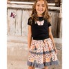 Deux par Deux Girl Organic Cotton Top with Applique Black and Pink Butterfly - 2 of 4