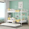 NicBex Full Over Full/Full XL Over Queen Bunk Bed with Trundle,Loft Bed with Convertible Design for Bedroom,Split Into 2 Beds,Black/White/Silver - 2 of 4