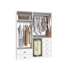 Keloyid 55.12 in. W White Tower System Modular 3 -Shelf Wood Closet System with 6 Drawers - 2 of 4