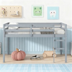Luxystar Twin Loft Bed with Ladder, Bed Platform of Strengthened Slats for Kids‘ Room and Guest Room - 1 of 4
