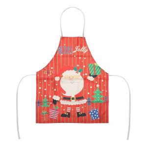 Unique Bargains Christmas Aprons Santa Claus Gifts Linen 21.65"x26.77" 1 Pcs - 1 of 4