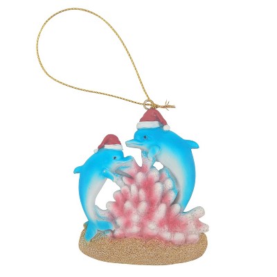 Beachcombers 3.15" Resin Double Dolphins Ornament