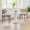 MAYEERTY Modern Upholstered Dining Chairs, Rattan Back, Metal Legs, Kitchen - 3 of 4