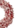 Northlight Pre-Lit Flocked Artificial Christmas Wreath - 36" - Red - Clear Lights - 3 of 4
