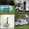 4/3 RV Step Stool with Handrail, Portable Pool Ladder with Non-Skid Tapes, Camper Steps for RV, Mobile Home Stairs Travel Trailers - 2 of 4