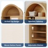 Arched Storage Cabinet with Rattan Decor Doors, Farmhouse Buffet Sideboard with Storage, Bookcase Shoes Cabinet for Living Room - 4 of 4