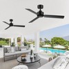 Airsurfer 48" Matte Black Propeller Ceiling Fan Without Light, 3 Flat Black Blades, Remote Control Included (2-Pack) - 2 of 4