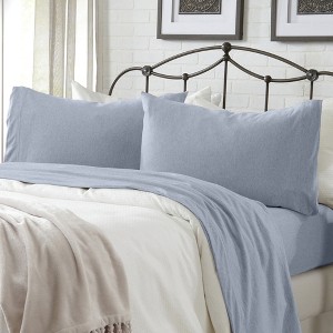 Ultra-Soft Cotton Heathered Melange Jersey Knit Sheet Set - Great Bay Home - 1 of 4