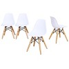 Tangkula Children Table & 4 Chairs Set Solid Construction 5 PCS Dining Table Toddler White - 2 of 4