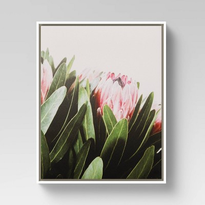 Photo 1 of 16 x 20 Floral Photography Framed in Pale Maple Wall Canvas Pink - Threshold-----back of the picture has damage due to shipping 