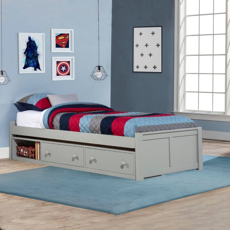 Twin Pulse Wood Platform Kids&#39; Bed with Storage Gray - Hillsdale Furniture, 3 of 5