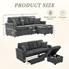 Sofa Couch Modern Convertible with USB Port Storage Ottoman for Living Room 76.38"W - 3irtyhousy - 4 of 4