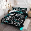 Truck Comforter Set Queen Size – 3Pcs Black Pickup Quilt with Skull Skeleton Design, Cool Car Bedding for Boys Teens Men, All Season Bed Set - 3 of 4