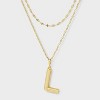 14K Gold Dipped Cubic Zirconia Duo Initial Multi-Strand Necklace - A New Day™ Gold - 2 of 4