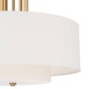 Possini Euro Design Sundry Warm Brass Pendant Chandelier 24" Wide Modern Double Drum Shades 4-Light Fixture for Dining Room House Foyer Kitchen Island - 3 of 4
