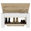 Airsurfer Wooden Shoe Storage Bench with Two-Tier Shelves, Solid Top for Seating or Display, Modern Entryway Organizer for Home and Hallway - 2 of 4