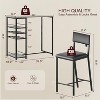 Garvee Dining Table Set for 2,Counter Height Table with 2 Upholstered Chairs and Storage Shelves, Bistro Table and Chairs Set of 2, Kitchen Table Set - 4 of 4