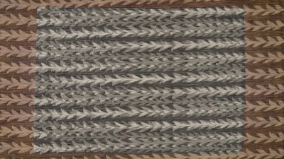 Charcoal and Light Gray Braided Synthetic Rectangular Rug