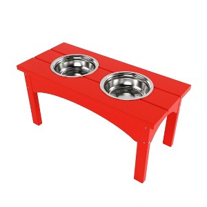 WestinTrends Elevated Pet Feeder for Cats and Dogs Puppy, Removable stainless steel eating Bowl, All Weather Resistant - 1 of 4