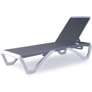 Kozyard Alan Adjustable Patio Chaise Lounge Chair – Full Flat Reclining Aluminum Frame with Durable Resin Legs - 1 of 4