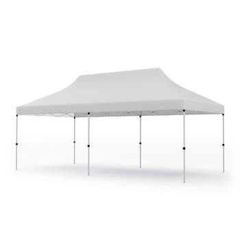 Costway 10 x 20 FT Pop-up Canopy UPF50+ Sun Protection Tent with Carrying Bag Blue/Black/Grey/White