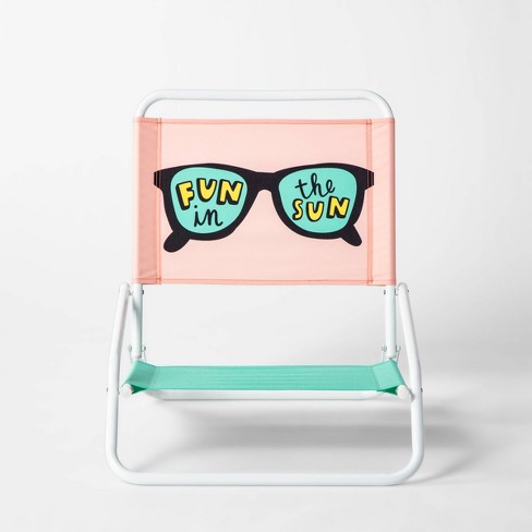 Fun In The Sun Beach Sand Chair Pink Green Sun Squad