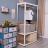 FONTOI Freestanding Storage Racks, Portable Closet with Adjustable Wire Shelf&Rod for Hanging Clothes, White, 15.74"*59"*31.49" - 4 of 4