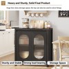 Adjustable Shelf and Glass Doors, Compact Wood Storage Cabinet,Small Accent Console Cabinet - 3 of 4