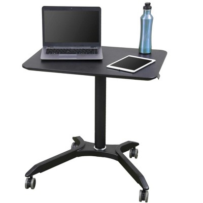 Black Adjustable Height Rolling Laptop Desk Cart