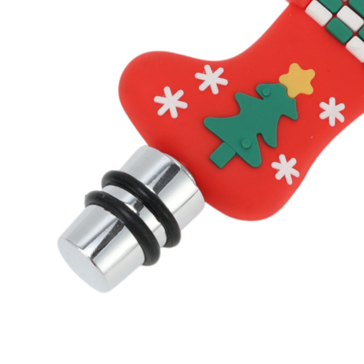 Unique Bargains Two-Wire Short Christmas Tree Stopper Aluminum Alloy TPE Green Black Silver Tone 1 Pc - thumbnail 3