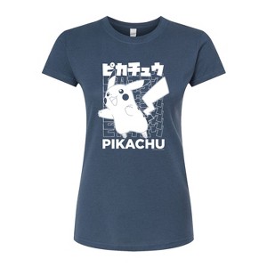 Women's - Pokémon - Pikachu Kanji Fitted Graphic T-Shirt - 1 of 3