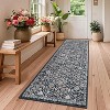 Floral Print Rugs for Living Room Bedroom Vintage Trellis Accent Rug Soft Foldable Washable Indoor Rug - 3 of 4