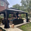 PURPLE LEAF Hardtop Gazebo Canopy with Netting and Curtains for Outdoor Deck Backyard Heavy Duty Metal Patio Permanent Pavilion - 3 of 4