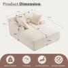 Efomao 66inx48in Chaise Longue Chair Indoor Modern Upholstered Corduroy Deep Seat Sofa Bed with Armrests No Assembly Required White - 2 of 4
