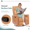 GlasFlength Seating Sets, Manual Recliner Chair Single Sofa, Massage and Heating, for Living Room, Orange, 25.2"*29.2"*38.7" - 3 of 4