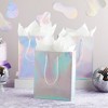 Sparkle and Bash 24 Pack Holographic Silver Gift Bags with Handles, 8x4x10 Inch for Wedding, Birthday, Retail, Small Business, Shopping - 2 of 4