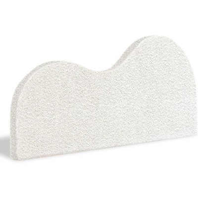 MaseiKar Cloud Shaped Queen Headboard Only, Foam Filled Headboard Gap Filler, Creative White Faux Fleece Wall Panel for Bedroom Decor Aesthetic