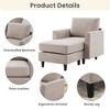 Hyleory Modern Comfort Accent Chair with Ottoman - Living Room Bedroom Leisure Preferred, Modern Simple Home Reading Corner Essentials - 4 of 4
