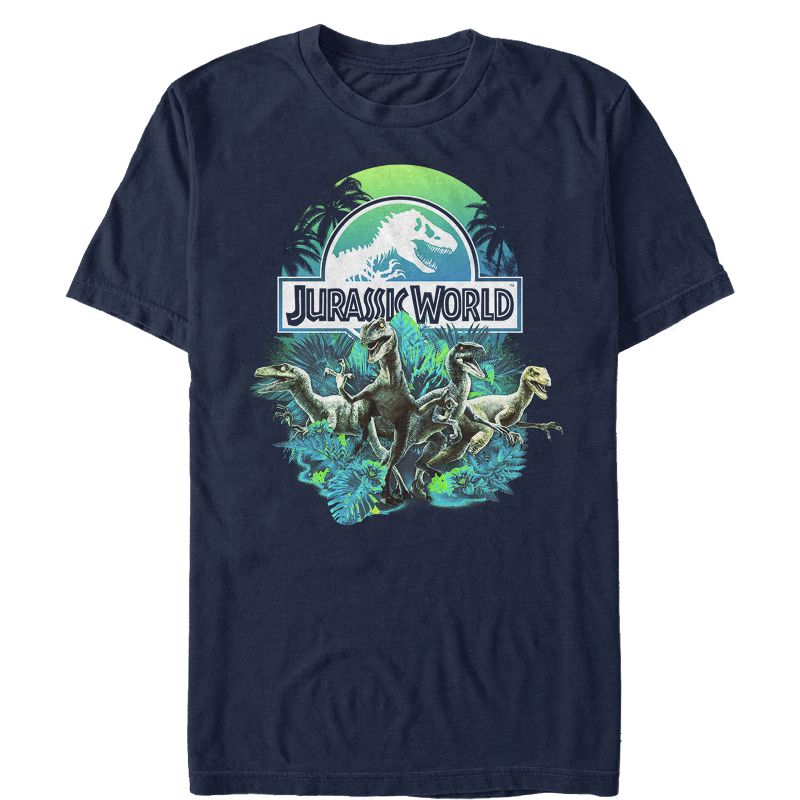Men's Jurassic World Dinosaur Nature Scene T-Shirt, 1 of 5