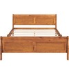 CAVINAS Twin Size Sleigh Bed Modern Wooden Bed Frame with Wood Slats, Headboard and Footboard for Bedroom - 3 of 4