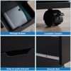 Sevobal File Cabinets Wood Vertical Filing Cabinet with 3 Drawers, Moveable File Cabinets for Under Desk Home Office, Black, 15.75"*15.75"*22.16" - 3 of 4